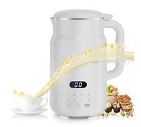Máquina automática para hacer leche de soja, 800 ml, para uso doméstico, con 10 cuchillas, programación de 24 horas, extractor de jugo multifuncional silencioso para leche de soja, almendras y avena