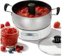 Máquina automática para hacer mermeladas y jaleas de 1000 W, olla eléctrica para salsas y conservas, 2 litros por tanda, antiadherente, con sistema de autoagitación, libre de BPA.