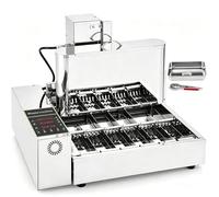 Máquina automática para hacer rosquillas, freidora comercial de 1800 piezas/h con panel de control inteligente y tolva de 5,5 L, giro automático y espesor ajustable 6 Rows