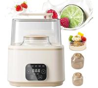 Máquina Automática para Hacer Yogur, Máquina para Hacer Yogur de Doble Capacidad de 1 L + 2 L, Fermentación Multifuncional con Control Inteligente de Temperatura y Temporizador, Panel Táctil Led