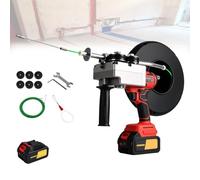 Máquina Automática Para Pasar Cables, Para Electricistas 4.0AhBattery×1-30M | Enhebrado Automático Con Un Solo Clic, Carrete Antienredos, Fuerza De Tracción De 65kg, Cinta Pasacables Inalámbrica De 21V