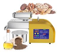 Máquina automática Prensa Aceite 1100W, Prensa en frío/Caliente, Temperatura y Controlador Pantalla táctil, 4-9kg/h, Acero Inoxidable, para maní, Girasol, Lino, Almendras, Sésamo