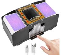 Máquina barajadora automática de cartas, juego de puente, máquina mezcladora electrónica de 2 barajas, USB+funciona con pilas, barajador de cartas eléctrico automático de póquer