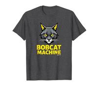 Máquina Bobcat - Feroz Arte Gráfico Felino Camiseta, Hombre, Jaspeado Oscuro, 3XL