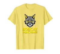 Máquina Bobcat - Feroz Arte Gráfico Felino Camiseta, Hombre, Limón, 3XL