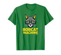 Máquina Bobcat - Feroz Arte Gráfico Felino Camiseta, Hombre, Verde Kelly, 3XL