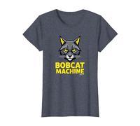 Máquina Bobcat - Feroz Arte Gráfico Felino Camiseta, Mujer, Azul Jaspeado, 3XL