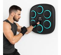 Máquina Boxeo Musical Inteligente con Luces LED - 9 Modos y Velocidades, Bluetooth, Contador de Golpes, Respuesta de Luz al Golpeo, Entrenamiento Fitness para Adultos y Niños - Instalación sin Taladro