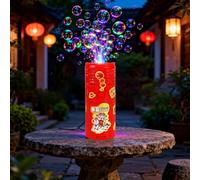 Máquina Burbujas Fuego Artificio - Efectos luminosos y Sonido para Celebraciones Mágicas | Soplador Burbujas Automático Carga USB | Cumpleaños Boda Año Nuevo con Tanque 8