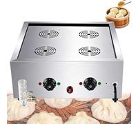 Máquina calentadora de panecillos al vapor de 4000 W, vaporizador eléctrico Dim Sum con alarma de ebullición en seco, temperatura ajustable de 30 a 110 ℃, para uso doméstico, buffet y restaurante