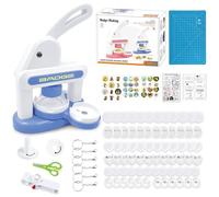 Maquina Chapas,Maquina Hacer Chapas Viene con 85 Accesorios y almohadilla | Chapas Personalizadas,Piezas Chapas 55 mm Maquina,para Hacer Botones DIY para Regalos de Fiesta Creación de Bricolaje,Azul