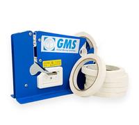 Máquina Cierra Bolsas Profesional con 6 Rollos de Cinta PVC - Alta Adhesión, Durabilidad y Resistencia para Uso Comercial y Doméstico (Máquina + 6 Rollos Blancos + 100 bolsas 8x17cm)