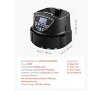 Máquina clasificadora y contadora de monedas for 5 tipos USD. Capacidad for hasta 2000 Pantalla LCD
