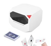 Máquina Combinada Automática de Barajar y Repartir Cartas, Dispensador de Cartas Recargable con Función de Reparto, Soporta Rotación de 180°/360° para 8 Jugadores, Barajadora para Póker(White)