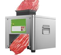 Máquina Comercial Cortadora De Carne 850W - Cortadora De Fiambre Profesional, 310r/min, Cuchilla Inox, 150kg/h, Corta Carne Y Verduras En Diferentes Formatos(15mm)