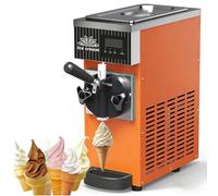 Máquina Comercial De Helado De Un Solo Sabor, Máquina Comercial De Helado De Encimera, 450W, Tolva 2,5L, Control LCD, Limpieza Automática, Para Restaurantes, Bares Y Fiestas Domésticas(Orange)