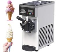 Máquina comercial de helado suave - Panel LCD, limpieza automática, preenfriamiento para restaurantes y tiendas de postres, máquina de helado de encimera