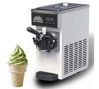 Máquina comercial de helados, máquina de servicio suave con tanque de 2,5 l y cilindro de 1 litro, acero inoxidable, pantalla LED, limpieza con un solo clic, 80-100 porciones/hora