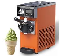 Máquina comercial de helados, máquina de servicio suave con tanque de 2,5 l y cilindro de 1 litro, acero inoxidable, pantalla LED, limpieza con un solo clic, 80-100 porciones/hora