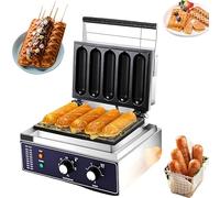 Máquina Comercial De Palitos De Waffle De 1500w, Máquina De Waffle Tipo Lollipop Hot Dog Antiadherente, Acero Inoxidable 0-300°c Para Catering Y Hogar