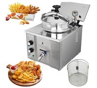 Máquina comercial de pollo frito de alta presión, freidora de aire profunda a presión eléctrica de 3000 W con tanque de aceite grande, freidora de pollo de acero inoxidable de 16 L