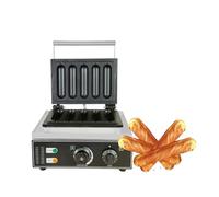 Máquina Comercial For Hacer Waffles, Salchichas A La Parrilla, Perritos Calientes Crujientes, Palitos De Leche, Donas, Moldeador Pescado, Waflera Francesa Calentamiento Uniforme Y RáPido(Burgundy)