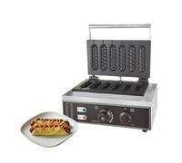 Máquina Comercial For Hacer Waffles, Salchichas A La Parrilla, Perritos Calientes Crujientes, Palitos De Leche, Donas, Moldeador Pescado, Waflera Francesa Calentamiento Uniforme Y RáPido(Black)