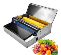 Máquina Comercial para Envolver Film Alimentario - Dispensador de Film & Selladora Manual con Cortador Calefactable, para Rollos de 25-45cm, Herramienta para Carne, Fruta, Pescado & Verduras