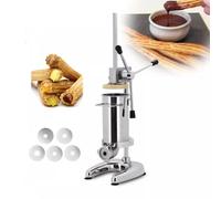 Máquina Comercial para Hacer Churros de Acero Inoxidable - Máquina Manual para Churros de Ternera con 5 moldes para rosquillas españolas - Ideal para restaurantes, cafeterías y Bares - Capac