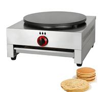 Máquina comercial para hacer crepes a gas - Plancha de GLP para tortitas, blinis, huevos y tortillas - Superficie antiadherente, 38 cm de diámetro, ideal para uso doméstico y comercial.