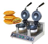 Máquina Comercial para Hacer Gofres Y Hamburguesas, Máquina Eléctrica para Hacer Helados Y Hamburguesas, Antiadherente, Control Temperatura De 50-300℃, Calentamiento por Ambos Lados,B