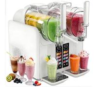 Máquina comercial para hacer granizados, máquina de bebidas congeladas de doble tanque con 7 ajustes preestablecidos, 430 W, autolimpieza, no necesita hielo para margaritas, batidos, batidos y helados