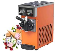 Máquina comercial para hacer helados, máquina de helados de un solo sabor, máquina para hacer helado suave, producción de 4-5 kg/h, tolva refrigerada de 2,5 L, tanque de congelación de 1 L Orange