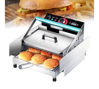 Máquina Comercial para Hornear Hamburguesas, Horno de Calentamiento de Pan de Doble Capa con Ajuste de Temperatura de 50-300℃ y Temporizador de 0-3 Minutos para Cocina de Restaurante