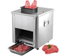 Máquina cortadora de carne comercial de 850 W, trituradora eléctrica de carne con bandeja de acero inoxidable, múltiples grosores disponibles, trituradora de pollo fácil de limpiar para restaurantes y