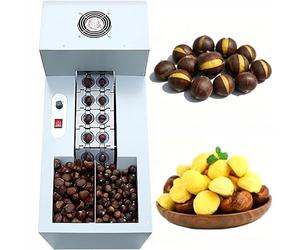 Máquina cortadora de castañas, abridor eléctrico de castañas con profundidad de corte ajustable de 0,5 a 2,5 mm y control de velocidad, cadena única de 60 a 65 kg/h, para procesamiento de lotes en el