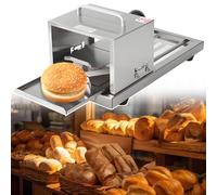 Máquina cortadora de pan manual, acero inoxidable resistente, 4 ajustes de grosor ajustables, cortador de bagel y rebanador de hamburguesas para sándwiches, tostadas, hamburguesas