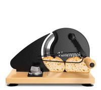 Máquina cortadora de pan manual, cortadora de manivela de espesor ajustable con líneas de escala para masa madre y baguette caseras, hoja afilada de acero inoxidable(Black)