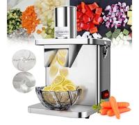 Máquina cortadora eléctrica, cortador comercial de alimentos para frutas y verduras, cortador de acero inoxidable para cortar patatas y zanahorias sin esfuerzo