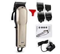 Máquina corte de pelo profesional Cortapelo Hombre Cortapelos Electrónico Maquinilla Cortar Pelo Ajustable cuchillas autoafilables, indicador LED con 4 Peines, Mudo, Uso Inalámbrico o con Cable