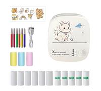 Máquina Creadora de Pegatinas para Niños | Máquina De Etiquetas Inalámbrica Sin,Impresión De Pegatinas Con 14 Rollos De Papel Incluidos | Para Escuela Viajes Hogar Oficina Fotos Notas Diario