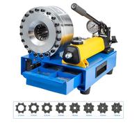 Máquina crimpadora de mangueras, máquina prensadora de tubos de manguera hidráulica de 6 a 25 mm, herramienta de crimpado de manguera hidráulica portátil con 7 juegos de troqueles (10-31 mm)