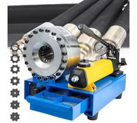 Máquina crimpadora de mangueras, máquina prensadora de tubos de manguera hidráulica de 6 a 25 mm, herramienta de crimpado de manguera portátil con 7 juegos de troqueles (10-31 mm)