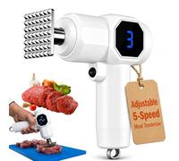 Máquina de Ablandar Carne de Mano, Martillo de Carne Inalámbrico de 6 Velocidades Ajustables, Cabezal de Acero Inoxidable 304/Batería de 3000mAh, para Bistec de Res, Cerdo y Pollo, Cocina