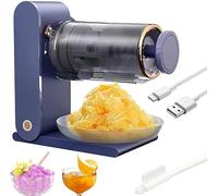 Máquina de afeitar de hielo de copo de nieve, máquina de cono de nieve recargable, trituradora de hielo pequeña silenciosa, máquina de helado de frutas con moldes de carámbano, para helados, bebidas