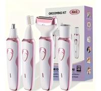 Máquina de afeitar eléctrica para mujer, kit de recargable, afeitadora eléctrica para cara, nariz, piernas y axilas, recortadora de bikini indolora para mujer, de pelo recargable y portátil