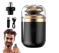 Máquina de afeitar eléctrica portátil | Afeitadoras eléctricas de moda para la cara de los hombres - Barba de afeitar portátil recargable por USB para hombre, afeitado eléctrico giratorio Lingjiong