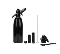 Máquina de agua con gas de aluminio para uso doméstico, máquina de bebidas carbonatadas con control de efervescencia personalizable, portátil para dispensación de sifón de soda (negro)