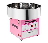 Royal Catering Máquina De Algodón De Azúcar RCZK-1200-W (1200 W, Ø 52 cm, 1 unidad por minuto, Control separado del termostato y la rotación, 52 x 52 x 50 cm) Rosa