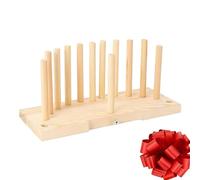 Máquina de arcos, 2 en 1 de madera de doble cara, fabricante de lazos de Navidad de madera con 12 varillas de posicionamiento, herramienta de manualidades, suministros para hacer lazos para adornos de